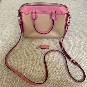 Coach Pink and Tan Crossbody Bag